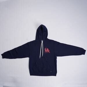 Breezy Excursion Assassin Hoodie Mens L Navy Red Polo Player Graphic Karmaloop